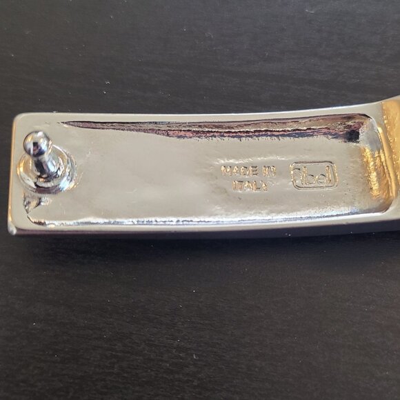 Vintage Abel Italy Belt Chrome Leather Stretch Band Luxury Old Money Classic main image 9